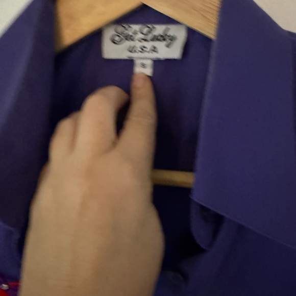 Get Lucky Blouse Size S Purple Red Hat Fashion Long Sleeve - Picture 11 of 11